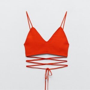 NWT Zara red knit top